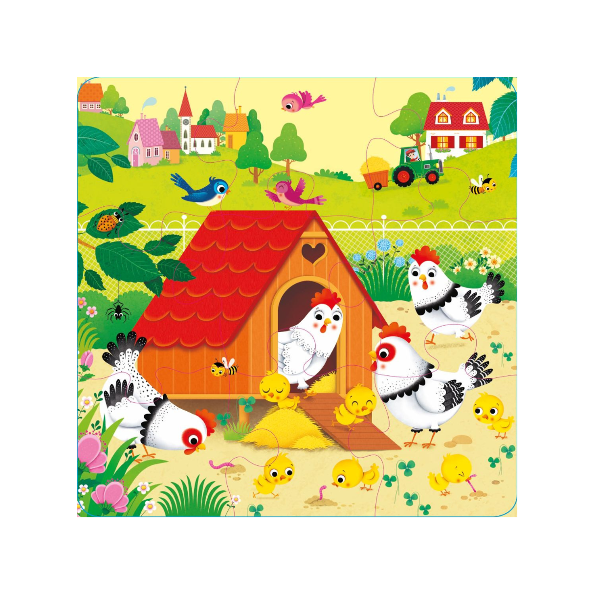 Usborne Book and 3 Jigsaws: On the Farm