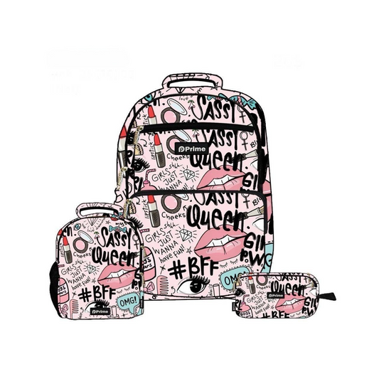 Girly Pink - Bag, Lunchbag & Pencil Case