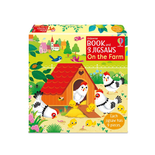Usborne Book and 3 Jigsaws: On the Farm