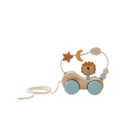Wooden Lion Push and Pull Toy